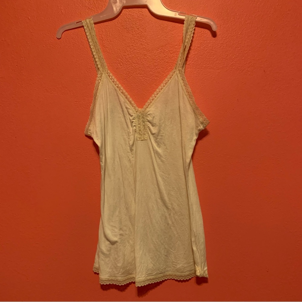 Banana Republic Cream Lace-Trim Camisole